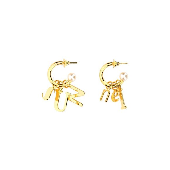Sunnei Women Lettering Logo Dangle Earrings - Picture 1 of 2